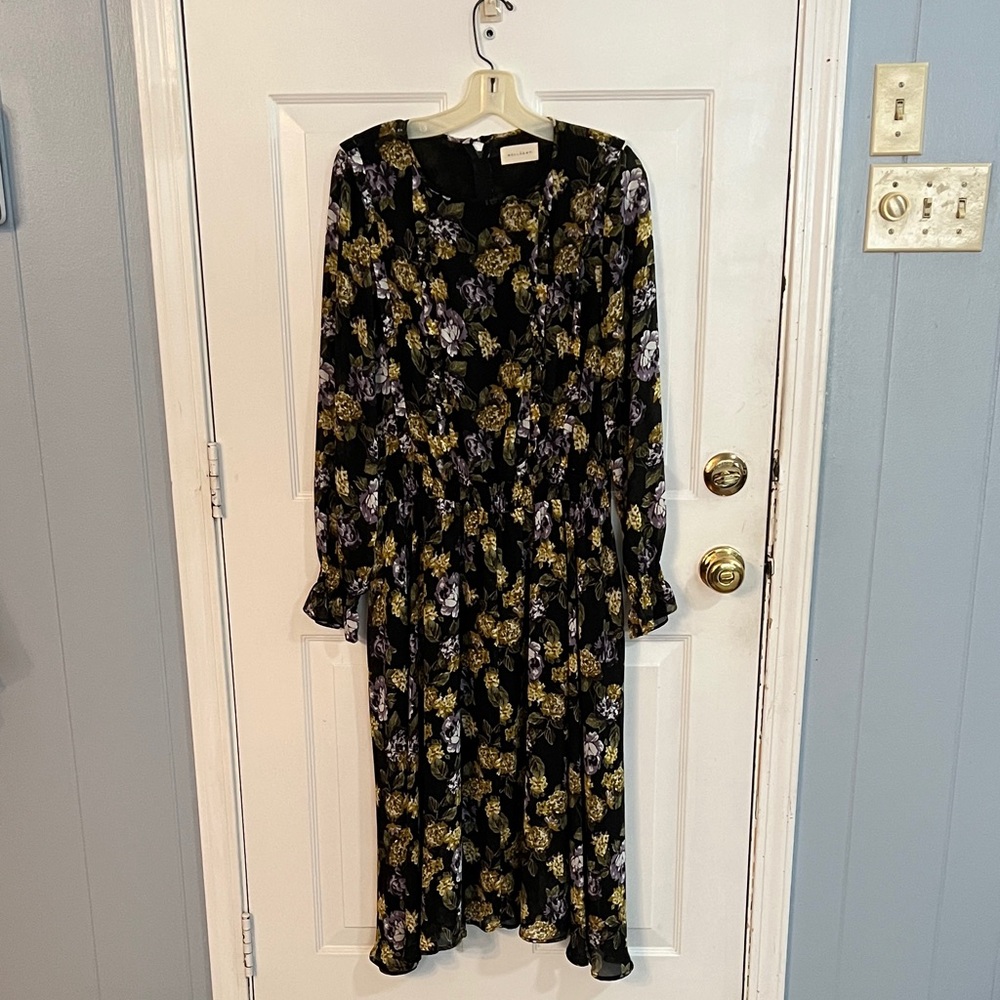 MELLODAY Floral Black Dress